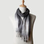 Gradient Plaid and Striped Men's Pure Cashmere Winter Warm Shawl Scarf